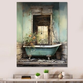 Designart "Bathroom Vintage Charm I" Bathroom Canvas Prints - Bed Bath ...